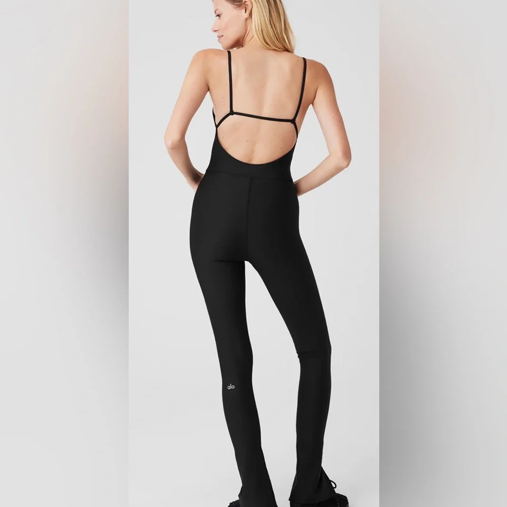 Alo Yoga Airlift Disco Daze Onesie Black - Picture 2 of 7